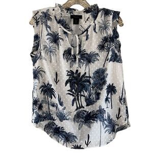 NEW Rachel Roy Navy Blue And White Top